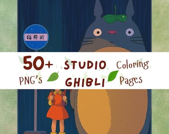 Studio Ghibli 50+ kleurplaten Digitale download Afdrukbare Totoro Kiki's bezorgservice Ponyo Howl's Moving Castle The Cat Returns