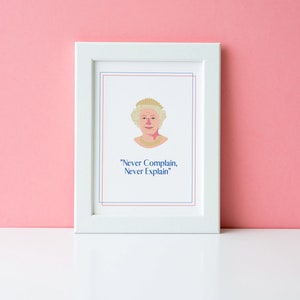 Digital Print of Queen Elizabeth II, Queen Elizabeth Print, With Quote, God Save The Queen