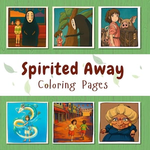 Spirited Away Coloring Pages Digital Download Studio Ghibli Goodnotes Notability Printable Multiple Coloring Art