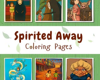 Spirited Away Coloring Pages Digital Download Studio Ghibli Goodnotes Notability Printable Multiple Coloring Art
