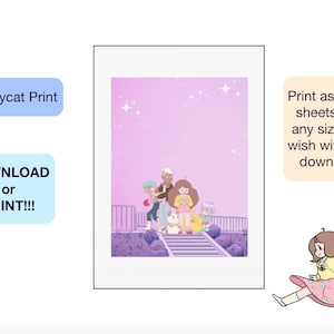 Bee and Puppycat Print, Printable, Digital Download, Digital Print, Instant download