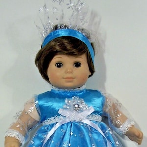 Teal Blue Frozen Elsa Fairy Princess Costume Dress Doll Clothes Fits Any 15” BB Doll (Debs)