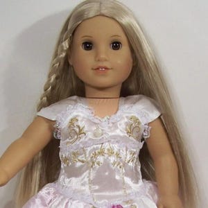 Rapunzel Costume Princess Ball Gown Cream Lavender Gold Dress Doll Clothes For Any 18&quot; AG Doll (Debs)