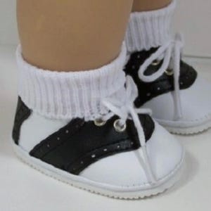 High Quality Black & White Saddle Oxford Doll Shoes Fits: Any 18&quot; AG doll (Debs)