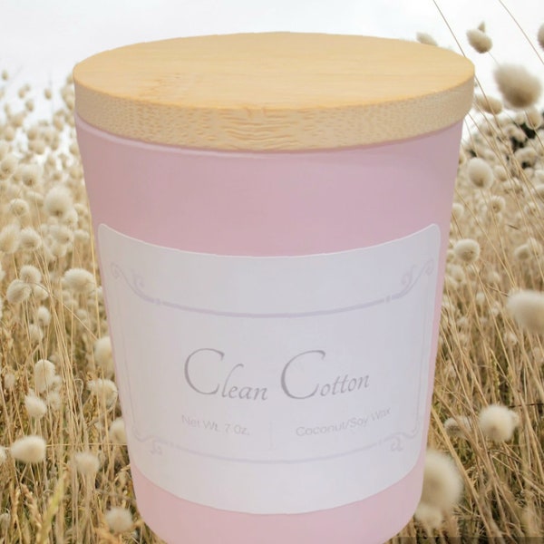 7 oz Clean Cotton Wickless Candle, Fresh, Laundry, Coconut/Soy Wax, Buy 4 Or More Get FREE Warmer, Gift Idea