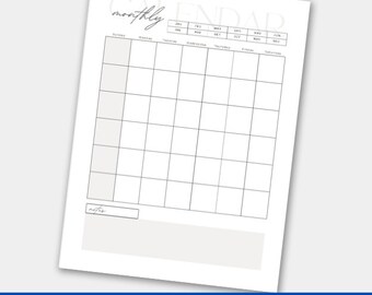 Monthly Planner Template | Digital Monthly Planner Ready to Download | 8.5 x 11 inches (Printable, PDF Download, Print from Home)