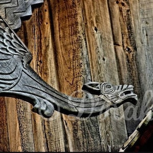 Original Fine Art Photography, Home Decor, Wall Art, Instant Digital Download, Viking Stave Church, Dragon, Viking Dragon, Minnesota