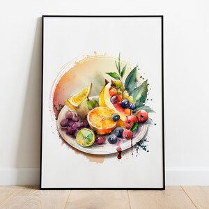 Üppige Ernte: Eine Aquarellplatte mit Früchten