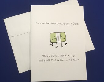 Cube Words Get Well Soon Card