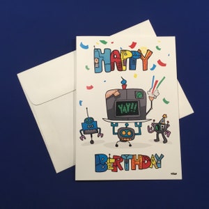 Robot Happy Birthday Card