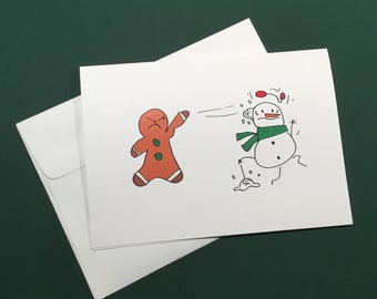 Snow Fight Christmas Card