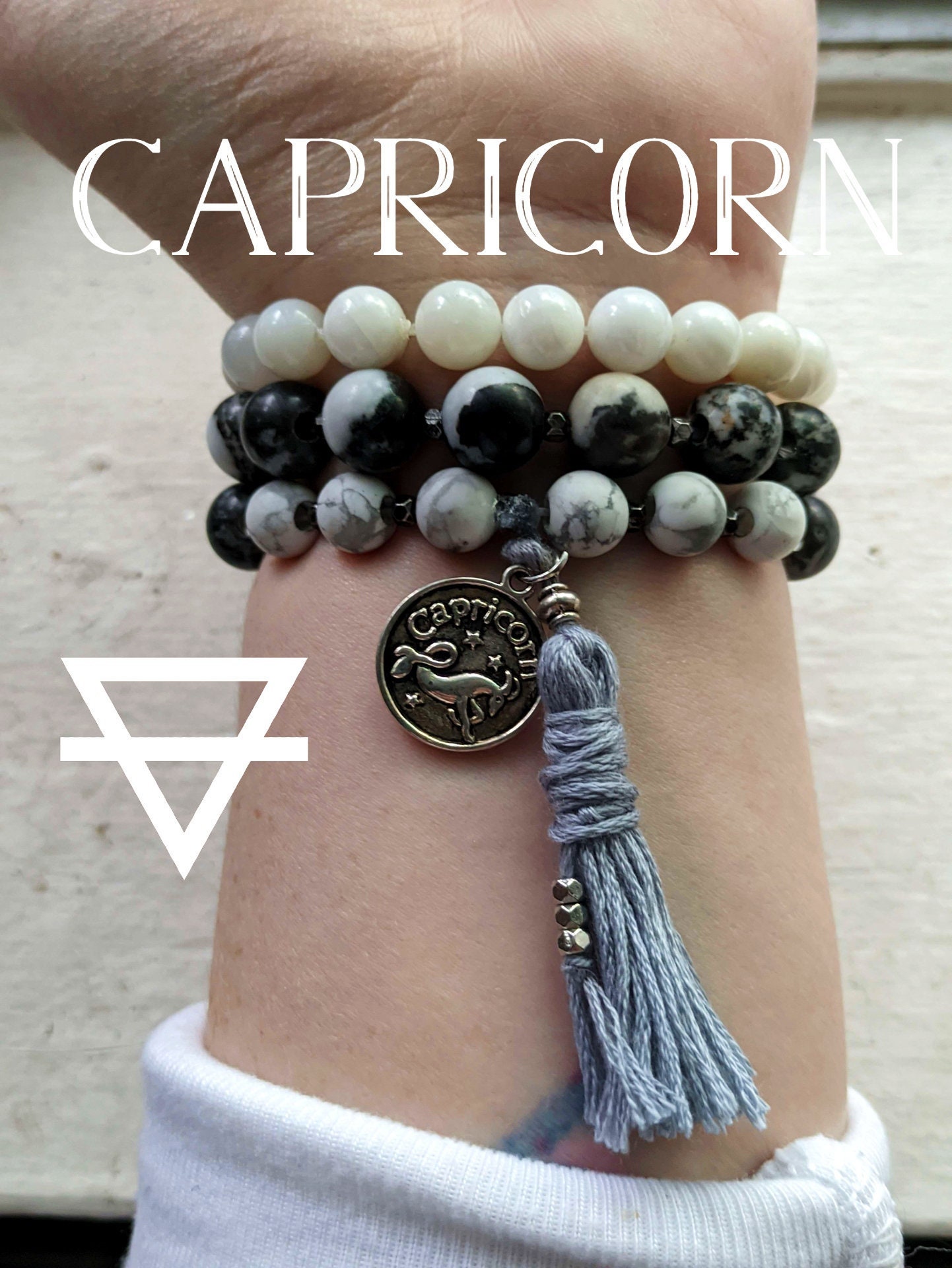 Capricorn Leggings, Zodiac Star Pattern, Sun Moon Graphic, Mermaid