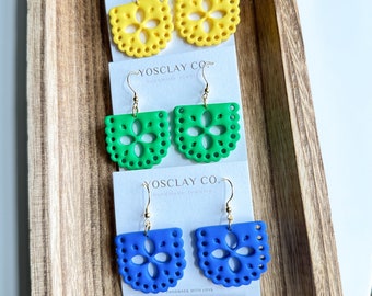 Papel Picado Earrings | Mexican Inspired Clay Jewelry |