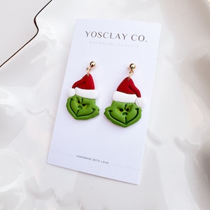 Grinch earrings | Christmas earrings | Grinch Christmas earrings | Christmas gifts | Gifts for her | Holidays earrings | Grinch dangles