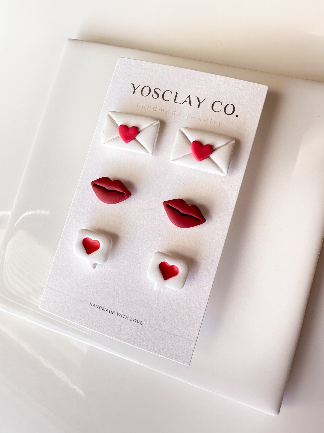 Valentine's Day Heart Stud Earrings - Colorful Glitter Acrylic Love Earrings For Women & Girls