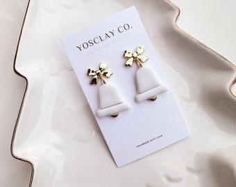 Bell earrings | Jingle Bell earrings | Gifts for her | Christmas earrings | Christmas clay earrings | Christmas holiday earrings |
