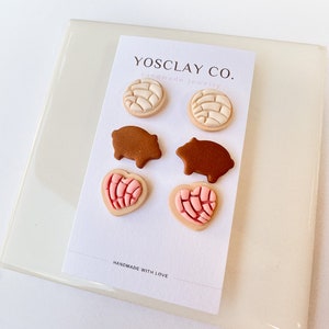 Concha studs | Mexican earrings | Marranito studs | Cochinito studs | pan dulce studs | Concha earrings | cochinito earrings