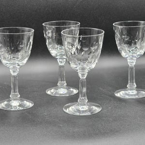 Vtg Fostoria Cordial Glasses Set 4 with Spinet Pattern