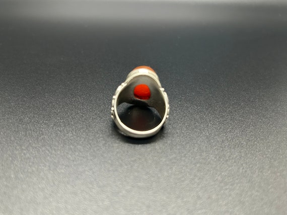 Vintage Agate Statement Ring: Handmade 925 Silver… - image 5