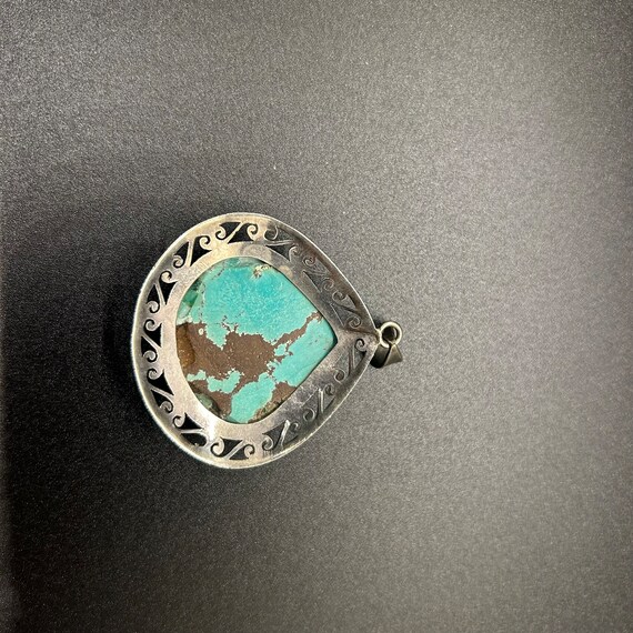 Genuine Turquoise Pendant, Silver Pendant, Sterli… - image 5