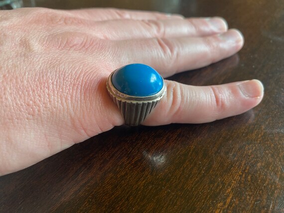 Blue Turquoise Ring. Vintage Ring. Artisan Jewelr… - image 4