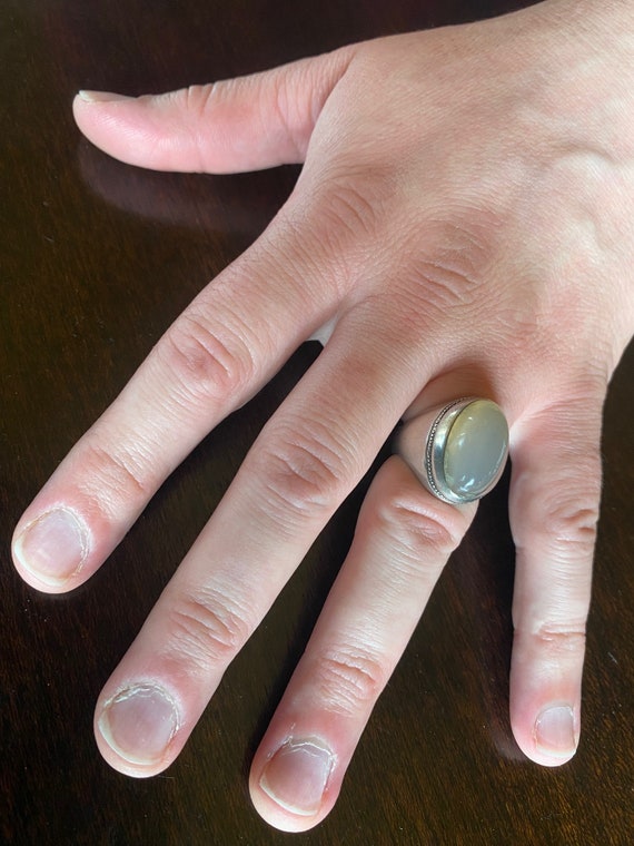 Moonstone Men's Ring. Vintage Ring. Artisan Jewel… - image 4