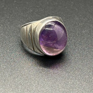 Amethyst Ring, Tibetan Amethyst, Sterling Silver Ring, 925 Silver, Silver Jewelry, Vintage Jewelry, Amethyst Crystal
