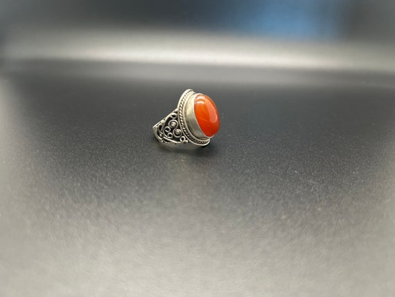Vintage Agate Statement Ring: Handmade 925 Silver… - image 2