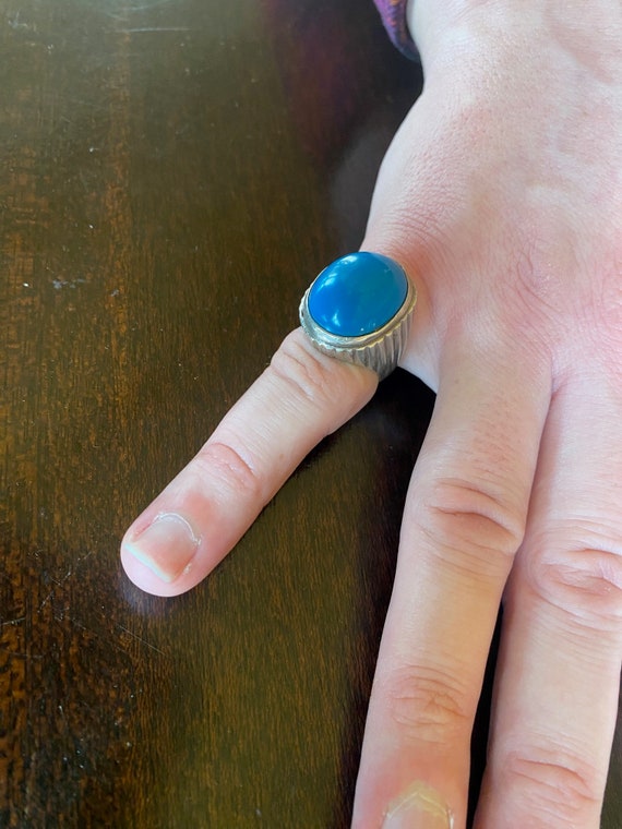 Blue Turquoise Ring. Vintage Ring. Artisan Jewelr… - image 9