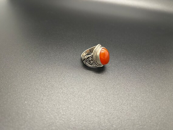 Vintage Agate Statement Ring: Handmade 925 Silver… - image 3