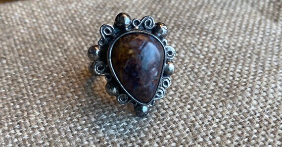 Fossil Agate Statement Ring: Artisan Boho Design - image 4