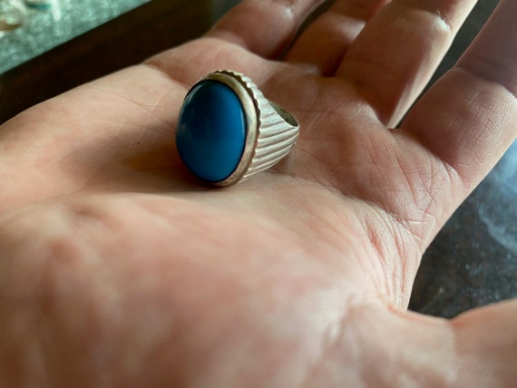 Blue Turquoise Ring. Vintage Ring. Artisan Jewelr… - image 5