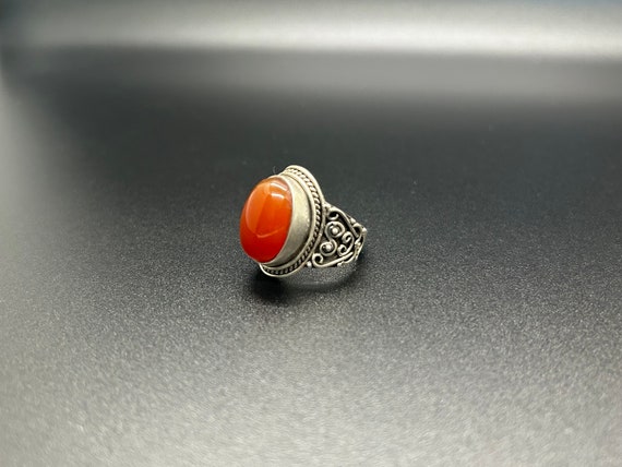 Vintage Agate Statement Ring: Handmade 925 Silver… - image 4