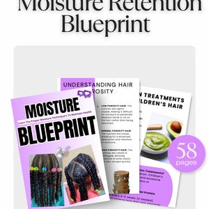 Moisture Retention Blueprint Ebook | Ebook Template , Hair Care Ebook | Ebook Cover | Kids Hair Care | Kids Hair growth | Healthy Hair