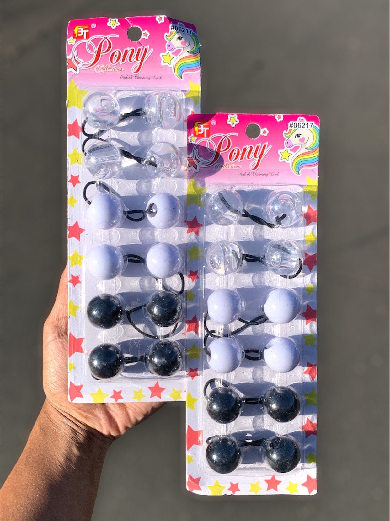 25MM Knocker Balls Hair Bobbles Jumbo Bobbles Double Sided Bead Hair Elastic Marble Hair Ties