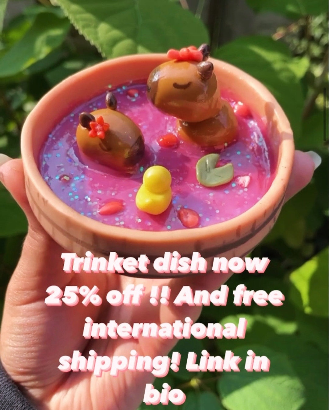 Capybara Trinket Dish Jewelry Holder Cute Jewerly Display Dish Polymer