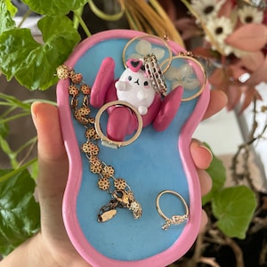 Cute Molang trinket dish | polymer clay | jewelry display
