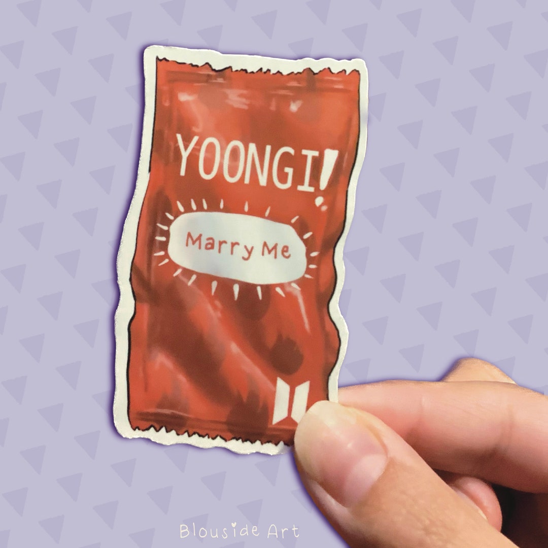 BTS Yoongi Marry Me Taco Bell Sauce Packet Vinyl Waterproof Sticker Etsy