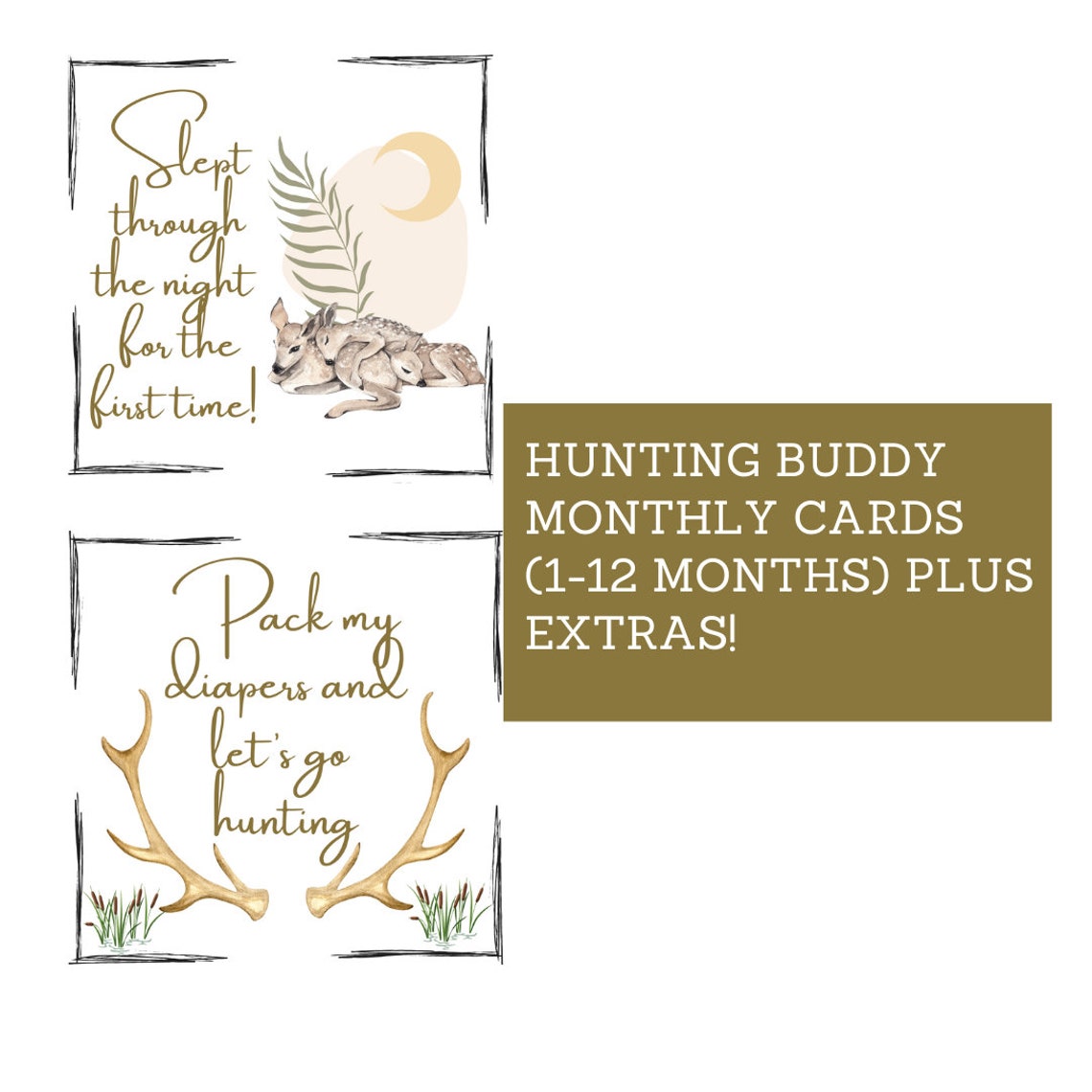 BABY Monthly Milestone Cards Hunting, Sportsman, Deer Hunting, Duck ...
