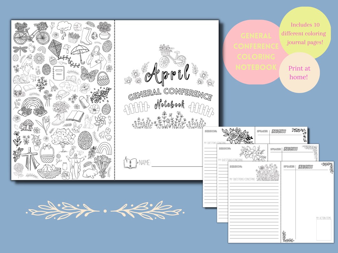 April General Conference Coloring Notebook, Print and Fold, LDS ...