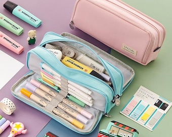 Large Multi-Compartment Pencil Case: Zippered Stationery Organiser