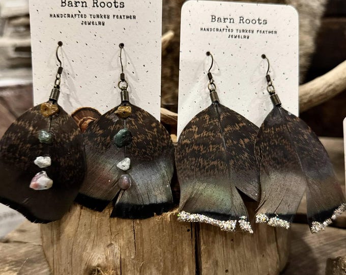 Wild Turkey Feather Earrings