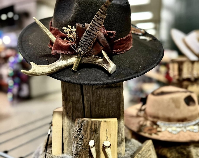 Western Boho Antler  Hat