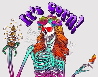 Es ist Mais PNG, Skelett PNG, Süßes Skelett, Es ist Mais, Psychadelic, Halloween, it es corn kid, it es corn graphic, it es corn jpeg,