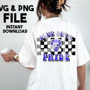 Blue Devils Mascot Svg, Blue Devil Pride Shirt, Devils Svg, Blue Devils School, Devils Pride, Blue Devils School Design, School Mascot Svg