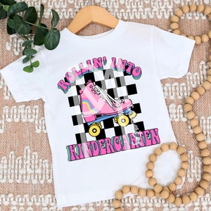 Rollin&#39; Into Kindergarten Retro Roller Skate PNG, SVG, Digital Download, T-shirt Design, Cutting File