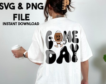 Game Day with Football Svg, Game Day Football Png, Football Gameday Shirt, Trendy Retro Game Day Shirt