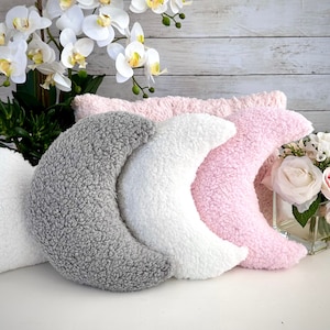 Moon Pillow, Stuffed Moon, Moon Cushion, Moon Shape, Moon Decor, Girls decor, Baby Pillow, Nordic Decor, Nursery Pillow, Gifts for Babies