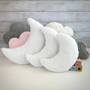 Moon Pillow,Sherpa Moon Pillow,Moon Cushion,Moon Shape,Moon Decor,Girls decor, Baby Pillow,Nordic Decor,Nursery Pillow,Gifts for Babies