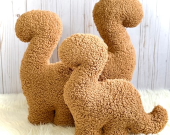 Handmade Brontosaurus Dinosaur Pillow Decor|Dinosaur Nugget Plush|Dino Decor|Dino Nugget Pillow